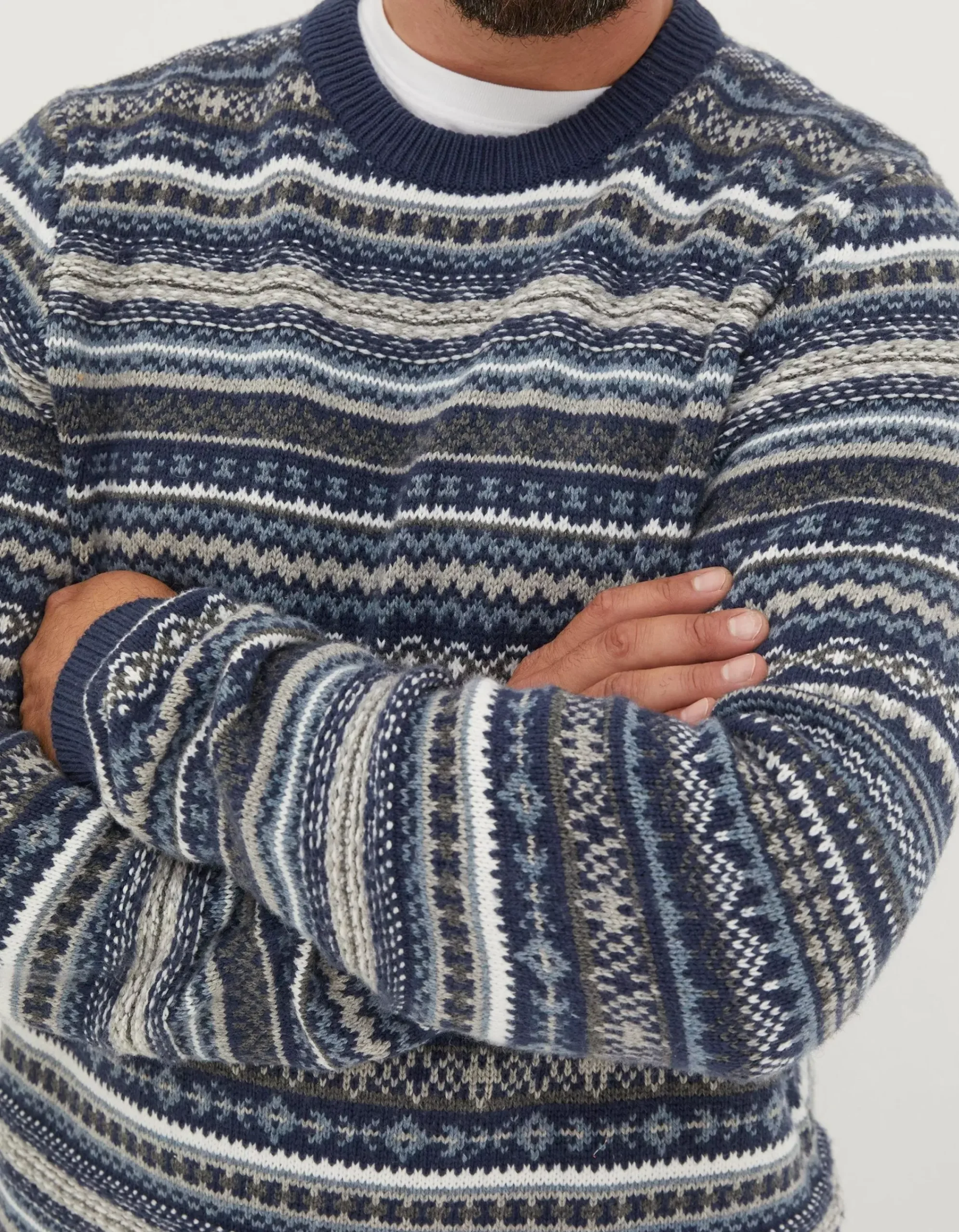 Men FatFace Knitwear|Fairisle Crew Jumper