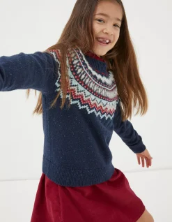 Girls FatFace View All|Fairisle Knitted Crew Neck Jumper