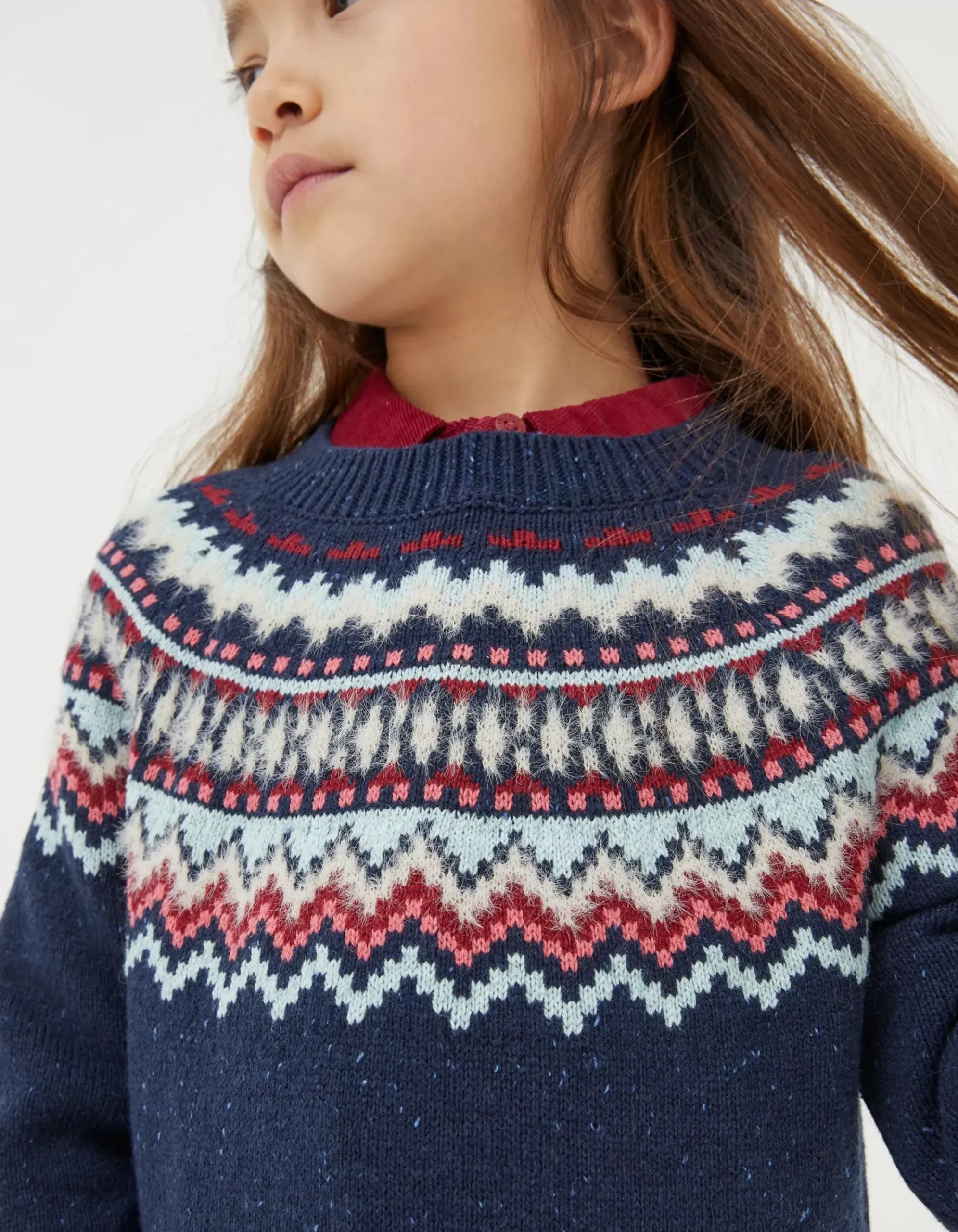 Girls FatFace View All|Fairisle Knitted Crew Neck Jumper