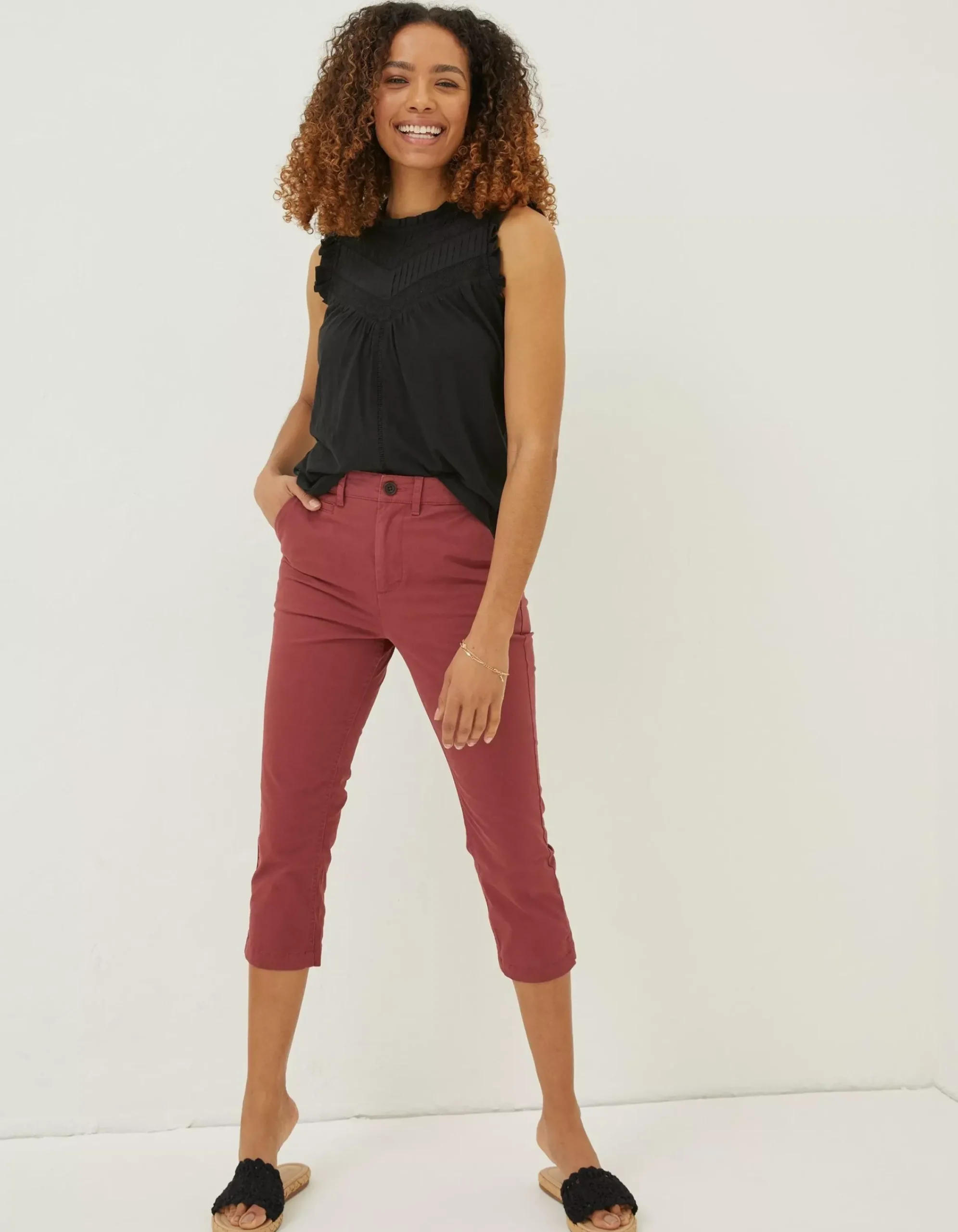 Women FatFace Trousers & Leggings|Farnham Cropped Chinos