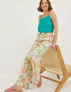 Women FatFace Trousers & Leggings|Faye Paradise Floral Wide Leg Trouser