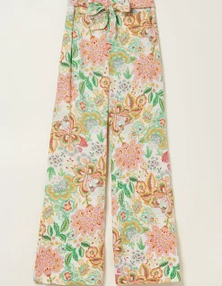 Women FatFace Trousers & Leggings|Faye Paradise Floral Wide Leg Trouser