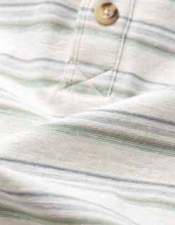 Men FatFace T-Shirts|Fine Stripe Henley T-Shirt