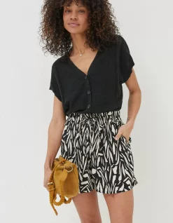 Women FatFace Shorts|Fiona Paint Stroke Shorts