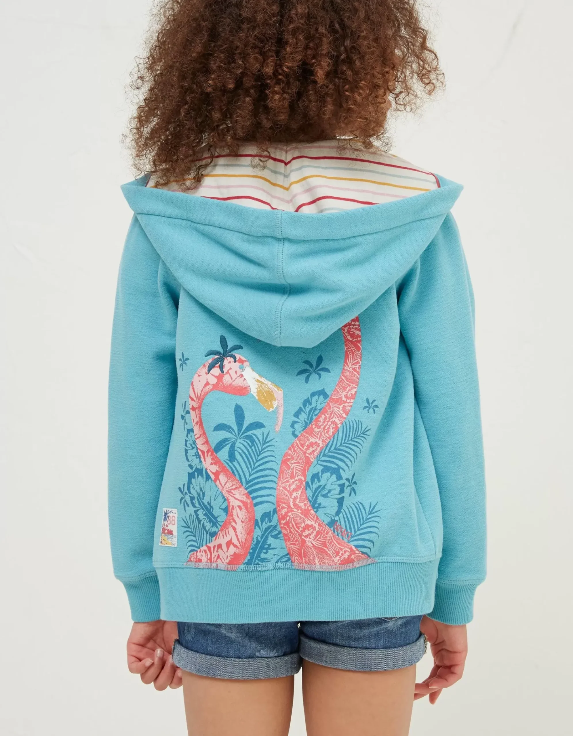Girls FatFace View All|Flamingo Sweat Zip Through Hoodie