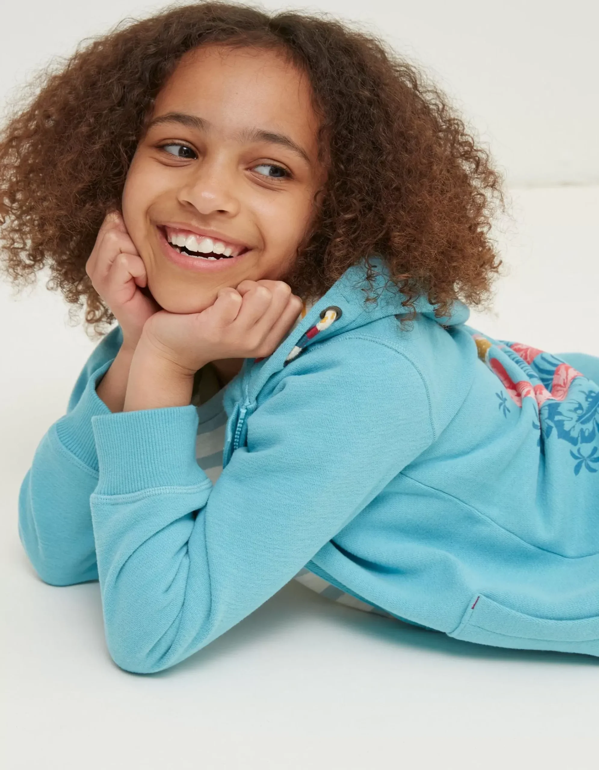 Girls FatFace View All|Flamingo Sweat Zip Through Hoodie