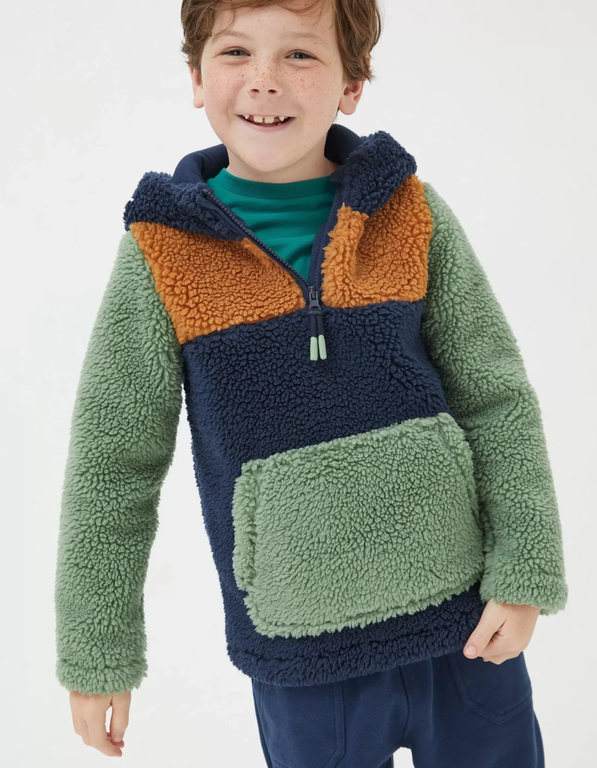 Boys FatFace View All|Fleece Block Hoodie