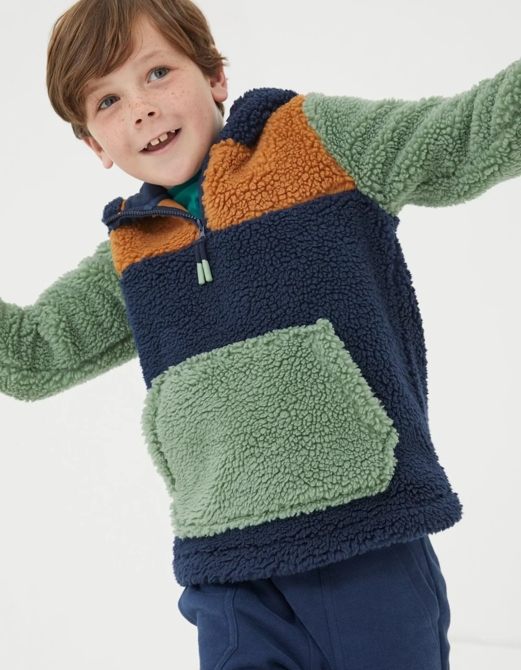 Boys FatFace View All|Fleece Block Hoodie