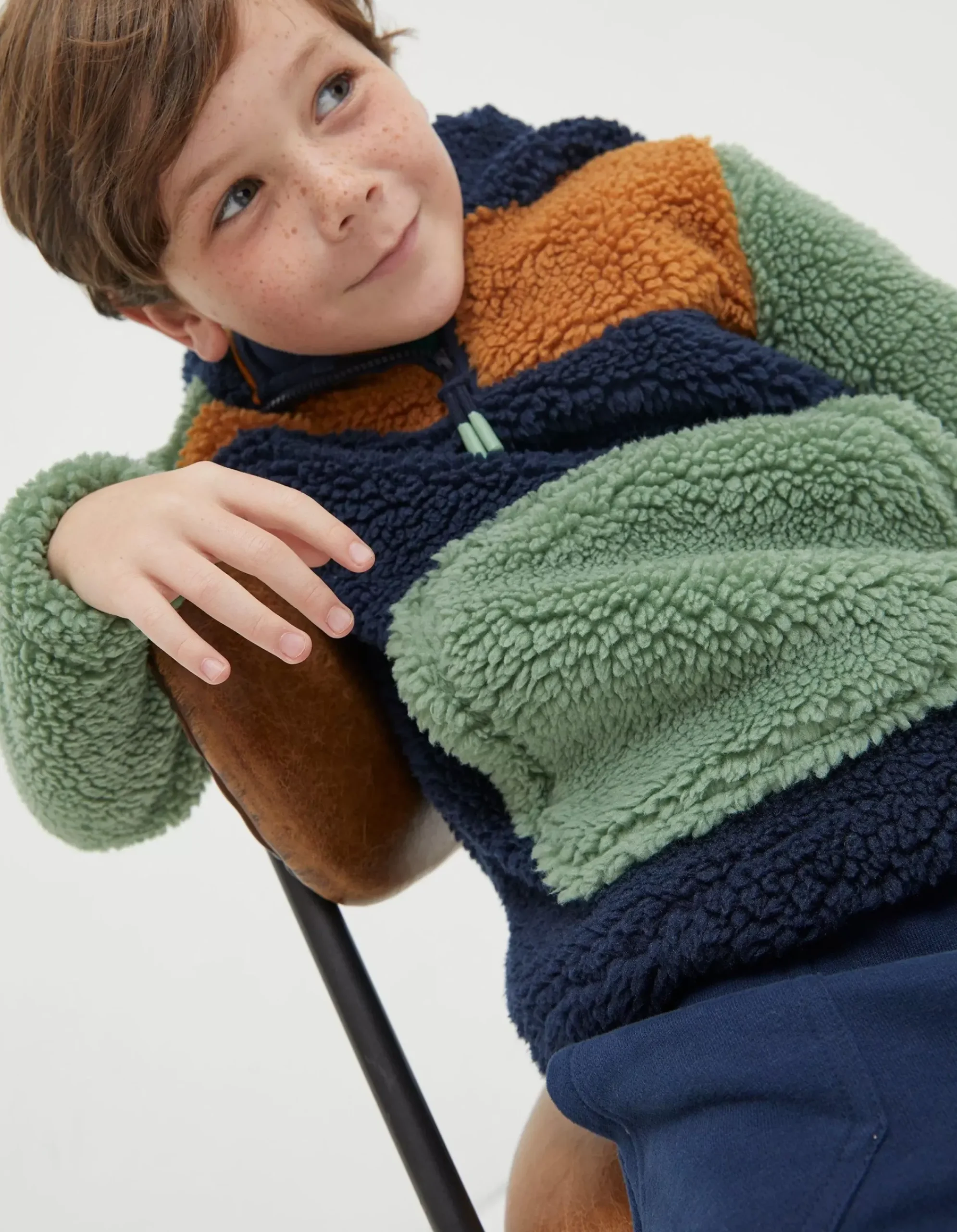 Boys FatFace View All|Fleece Block Hoodie