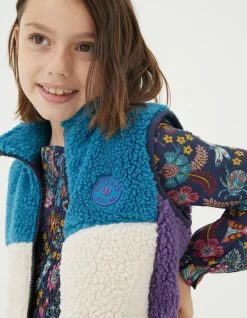 Girls FatFace View All|Fleece Colourblock Gilet