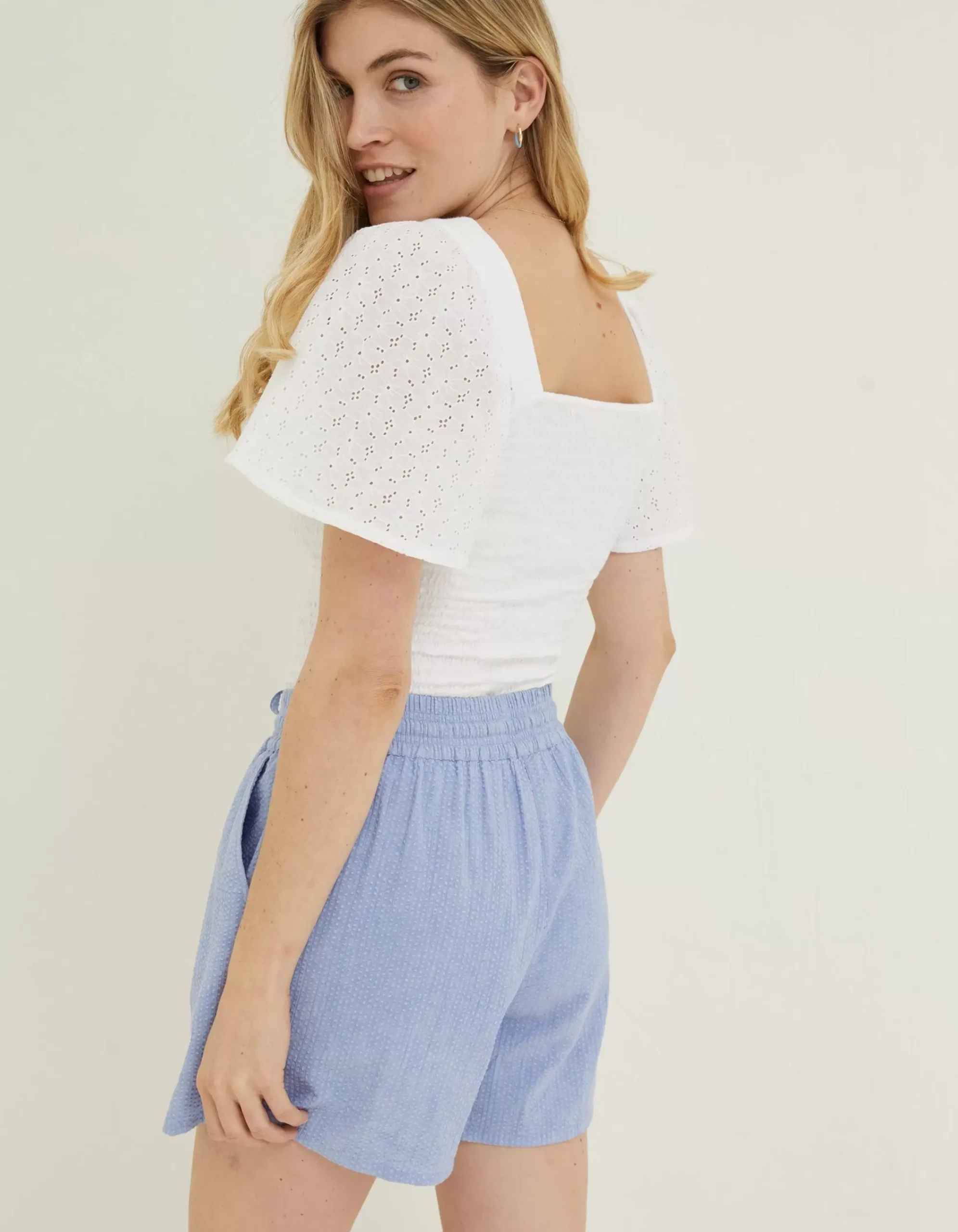 Women FatFace Shorts|Flippy Textured Spot Shorts
