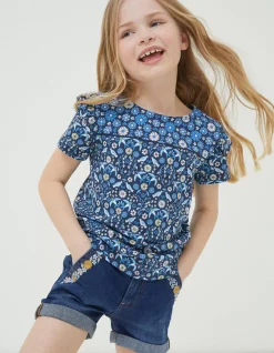 Girls FatFace View All|Floral Embroidered Denim Shorts