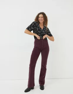 Women FatFace Trousers & Leggings|Fly Flare Corduroy Trousers