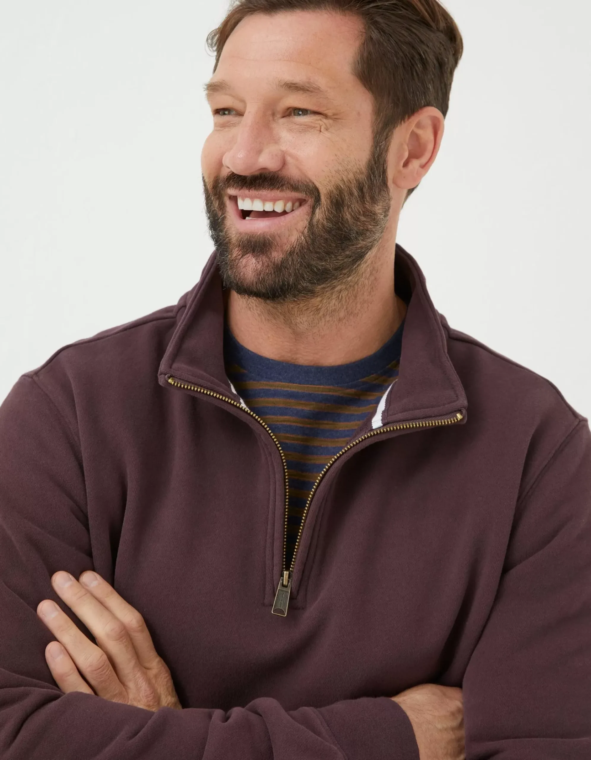 Men FatFace Sweatshirts & Hoodies|Fowey Half Neck Sweatshirt