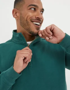 Men FatFace Sweatshirts & Hoodies|Fowey Half Neck Sweatshirt