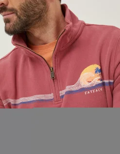 Men FatFace Sweatshirts & Hoodies|Fowey Print Zip Neck