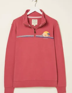 Men FatFace Sweatshirts & Hoodies|Fowey Print Zip Neck
