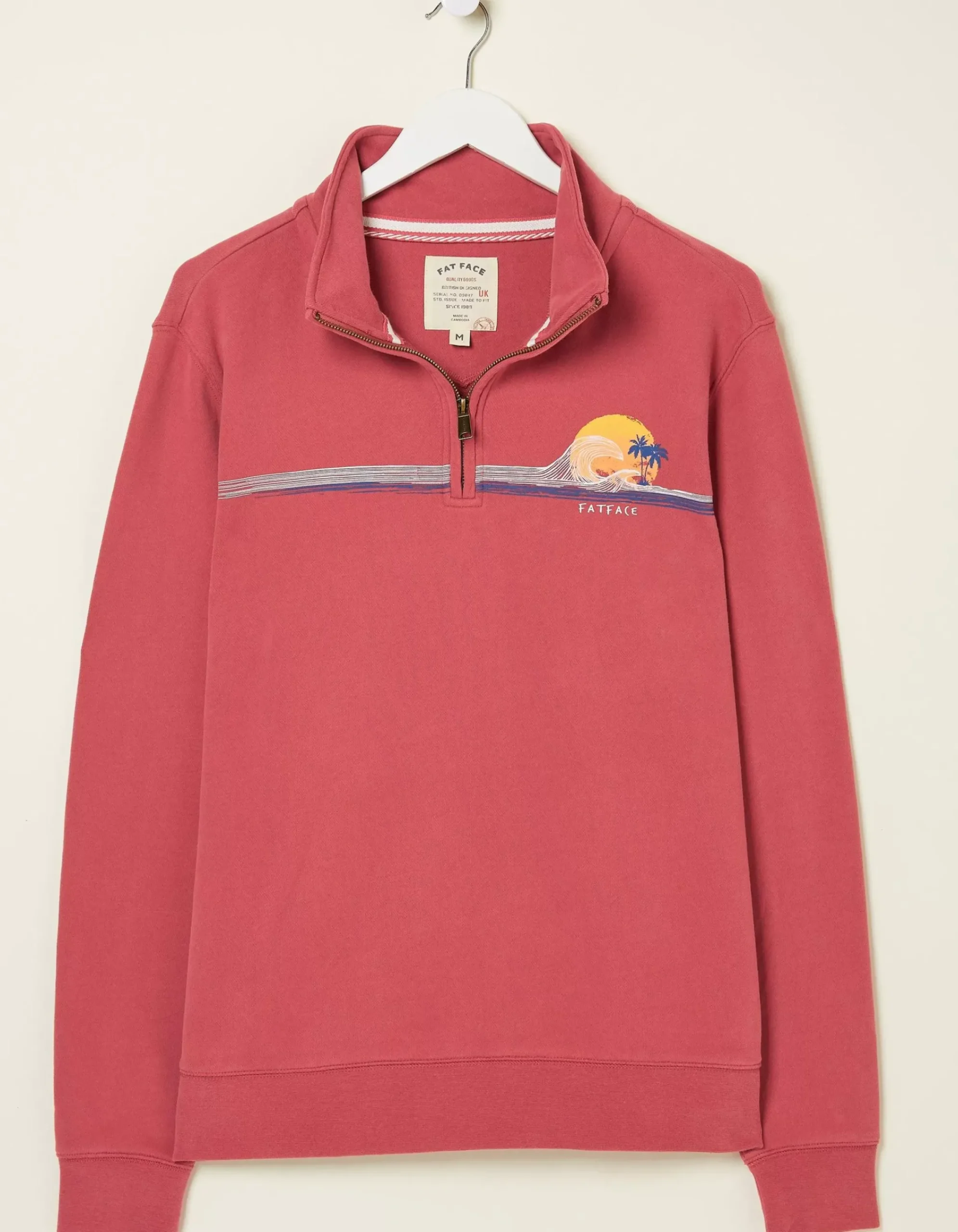 Men FatFace Sweatshirts & Hoodies|Fowey Print Zip Neck
