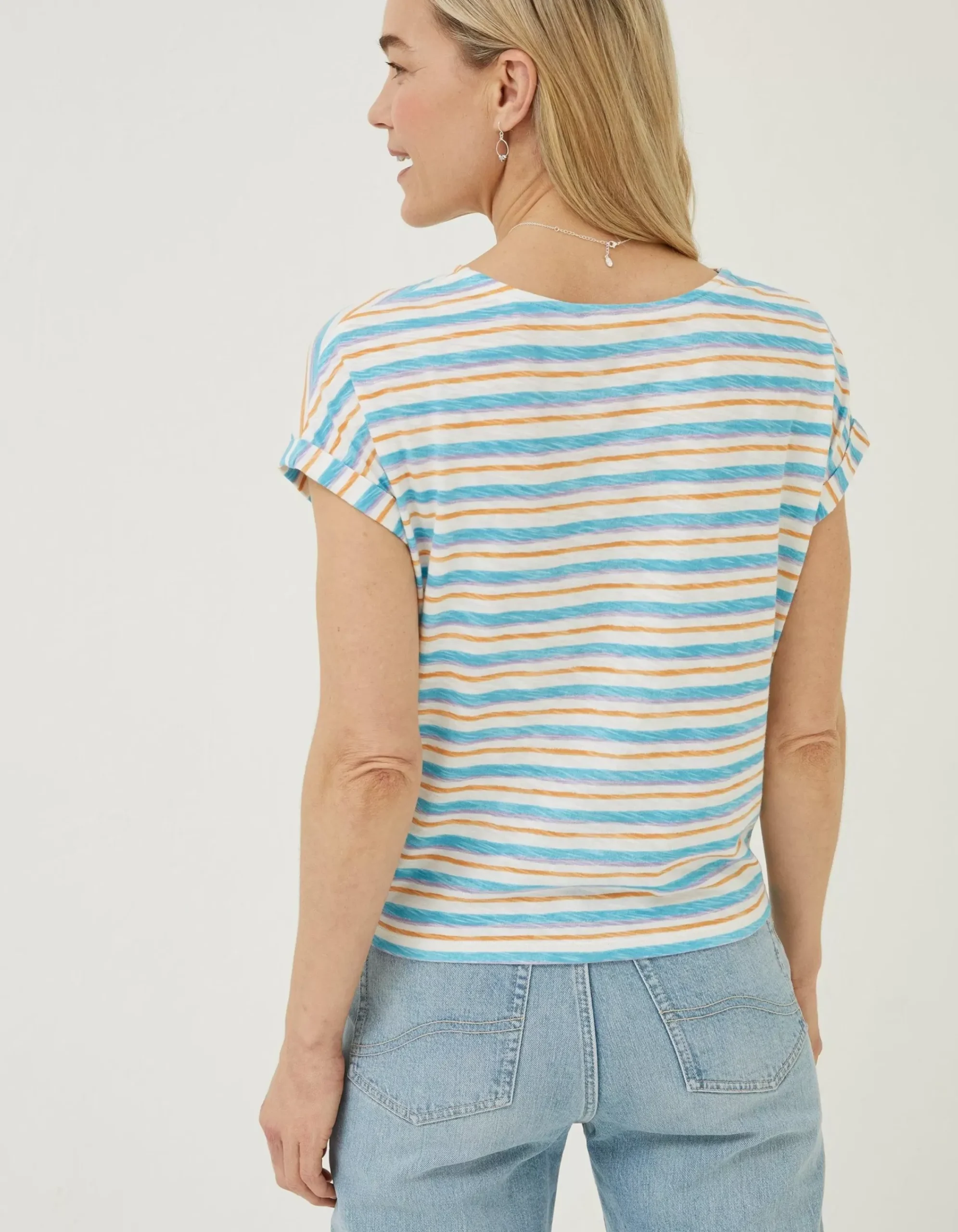 Women FatFace Tops & T-Shirts|Fran Stripe Tie Front Top