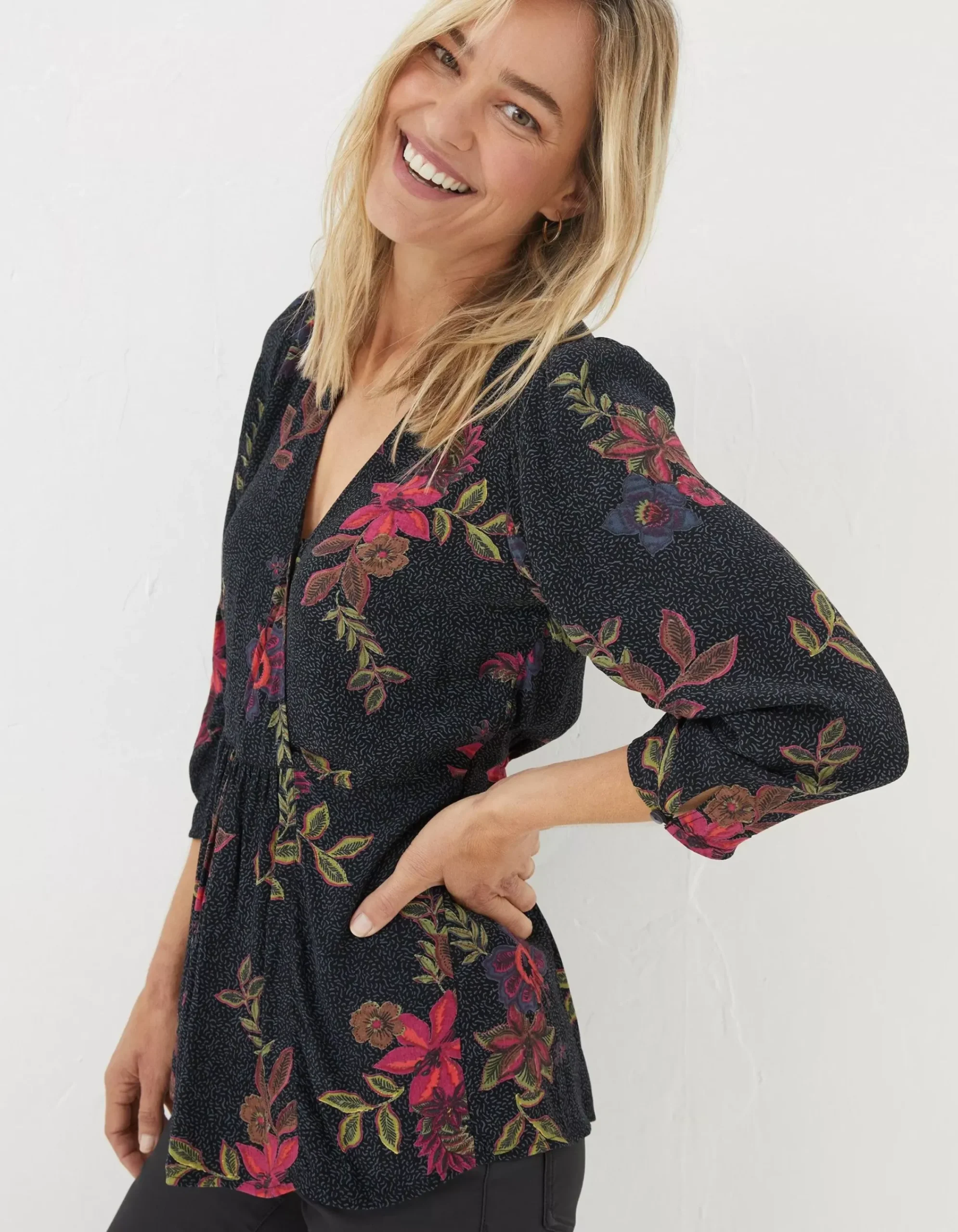 Women FatFace View All|Frankie Dotted Floral Blouse