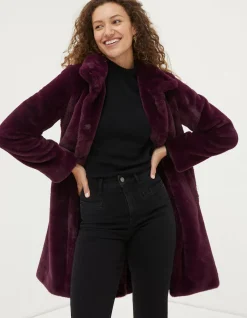 Women FatFace Coats & Jackets|Freya Faux Fur Long Coat