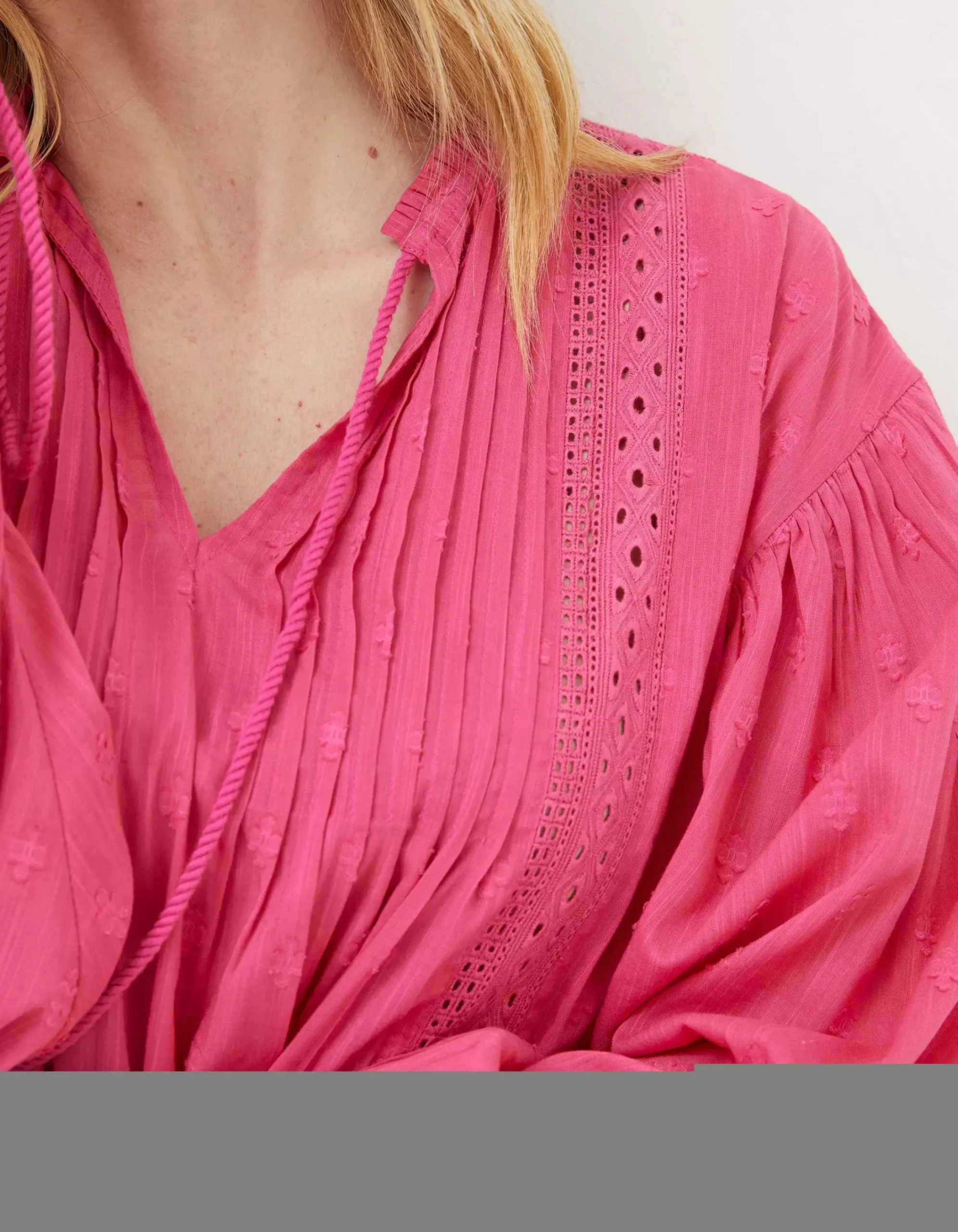 Women FatFace Shirts & Blouses|Freya Pink Lace Blouse