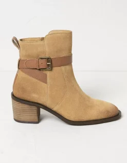 Women FatFace View All|Freya Suede Block Heel Ankle Boot