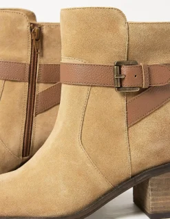 Women FatFace View All|Freya Suede Block Heel Ankle Boot
