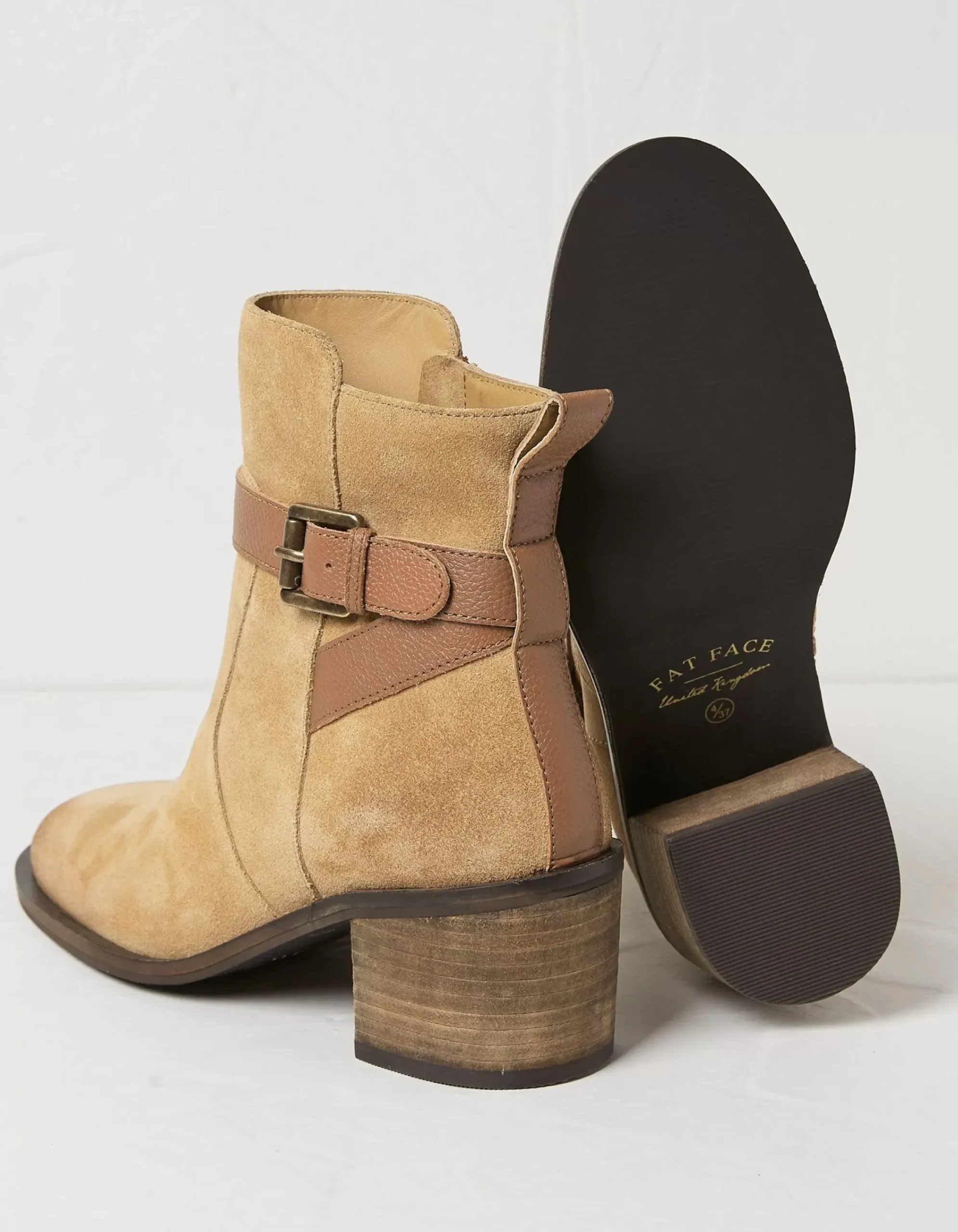 Women FatFace View All|Freya Suede Block Heel Ankle Boot