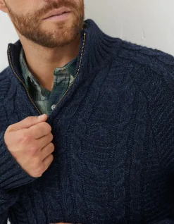 Men FatFace View All|Funtley Cable Half Neck Jumper