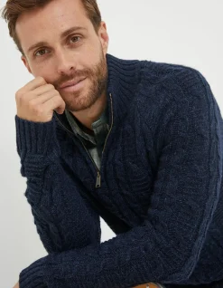 Men FatFace View All|Funtley Cable Half Neck Jumper
