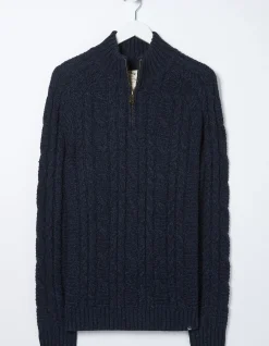 Men FatFace View All|Funtley Cable Half Neck Jumper
