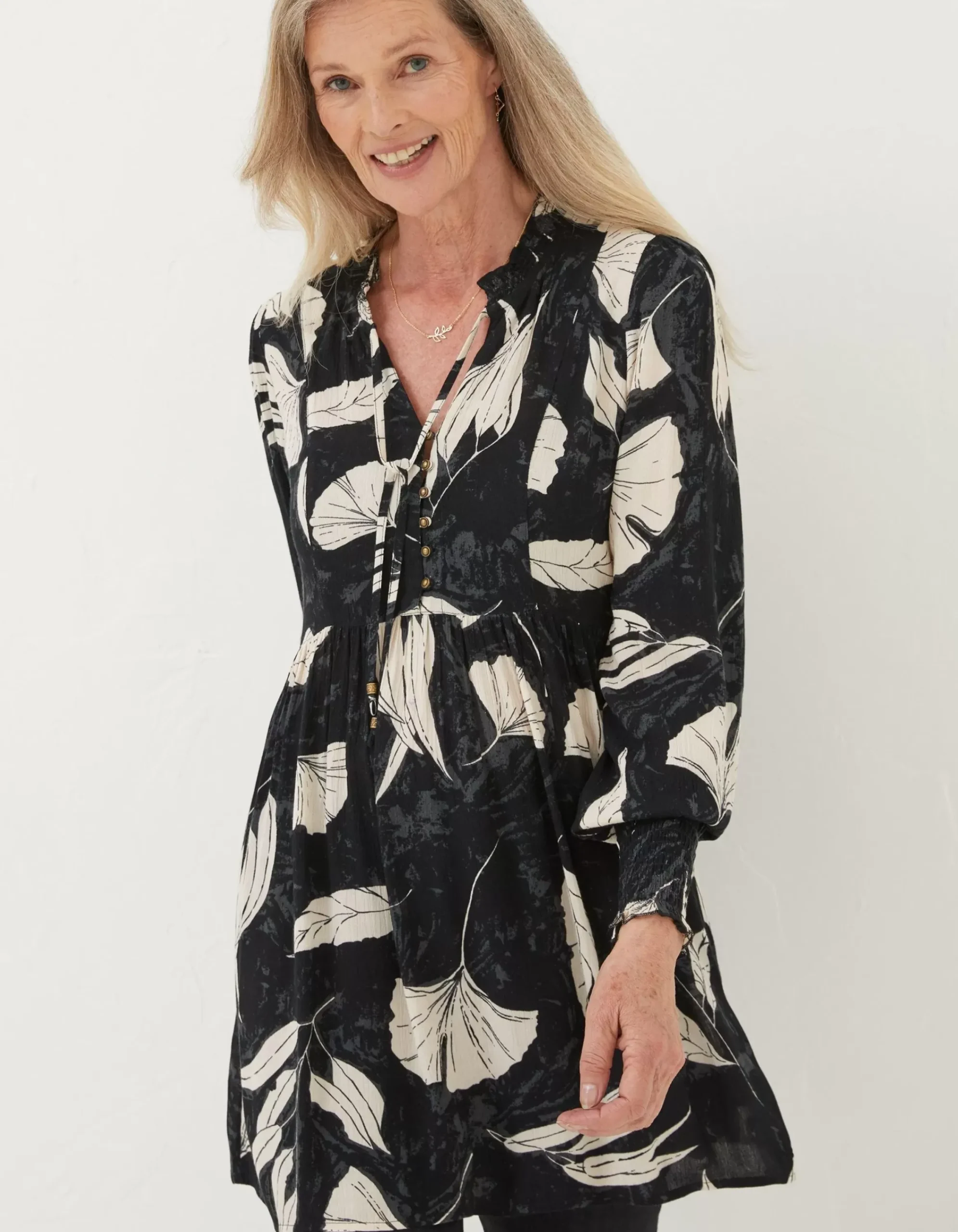 Women FatFace Shirts & Blouses|Gerry Twilight Leaves Tunic