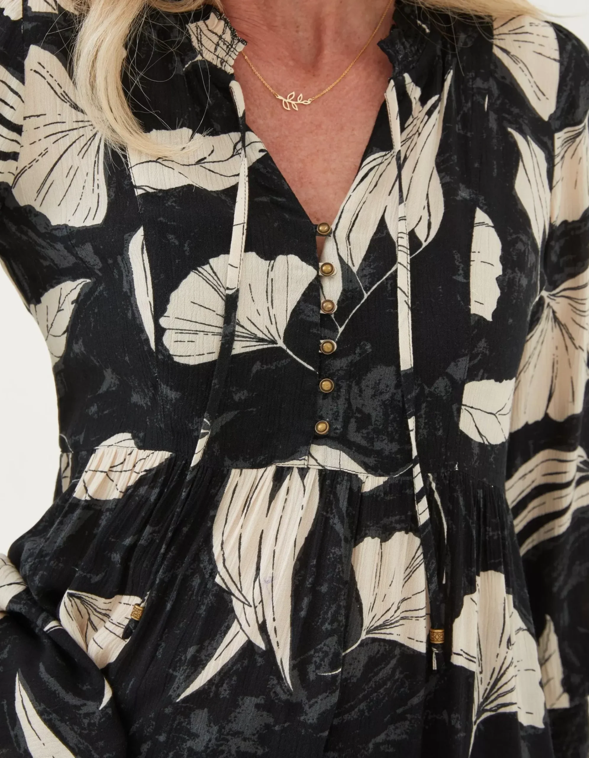 Women FatFace Shirts & Blouses|Gerry Twilight Leaves Tunic