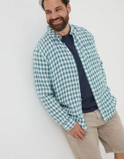 Men FatFace Shirts|Gingham Linen Shirt