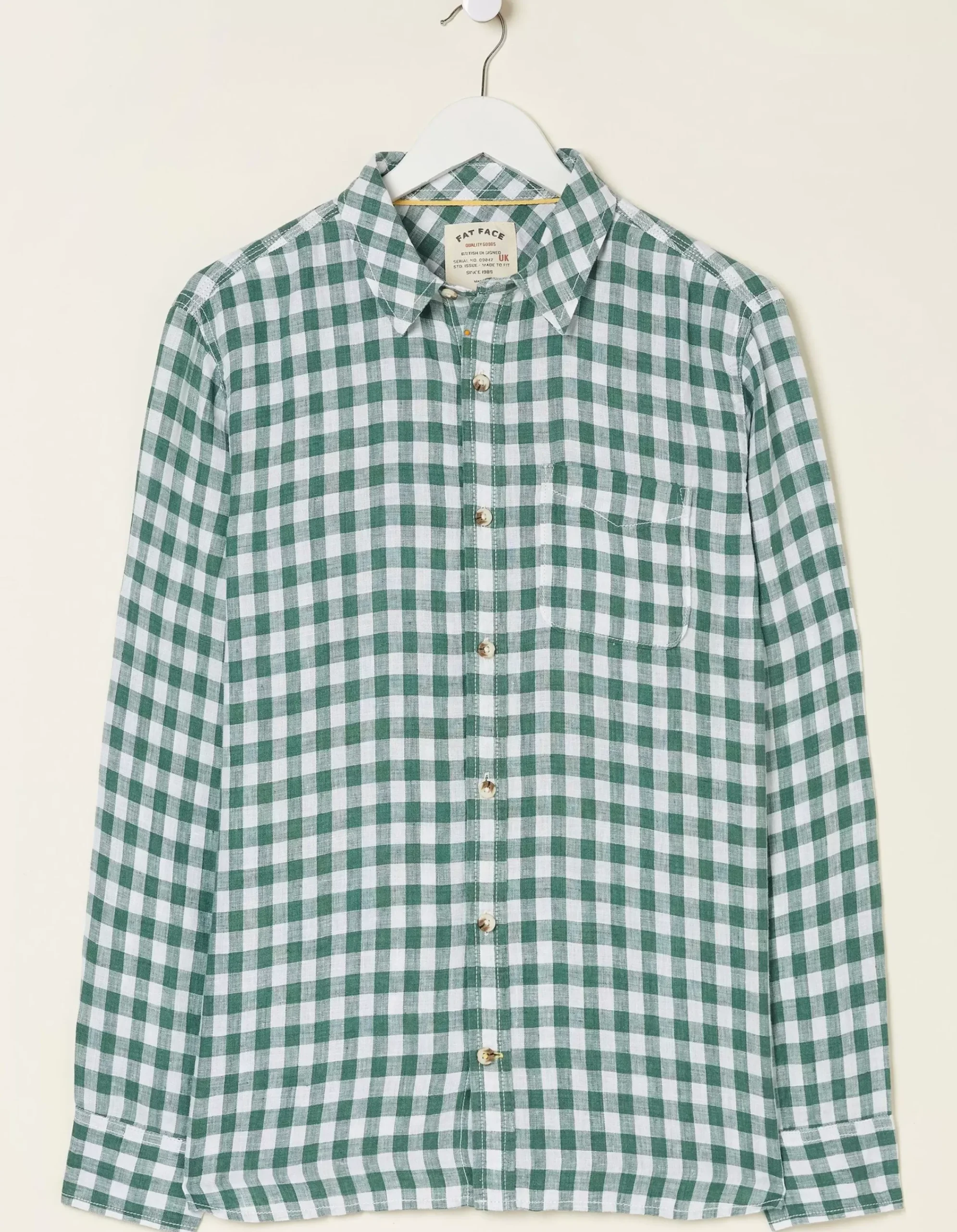 Men FatFace Shirts|Gingham Linen Shirt