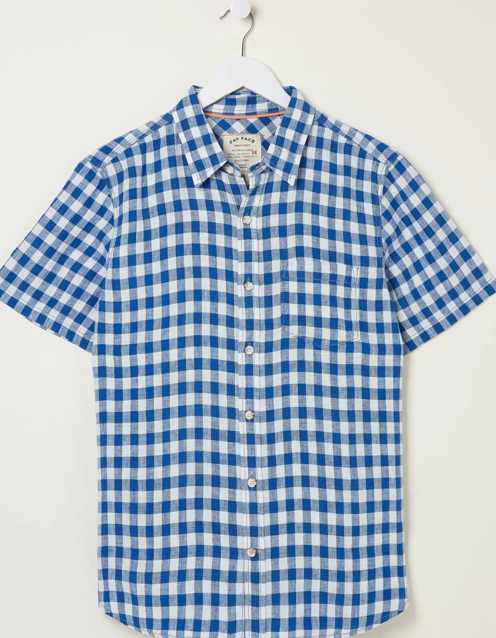 Men FatFace Shirts|Gingham Linen Shirt