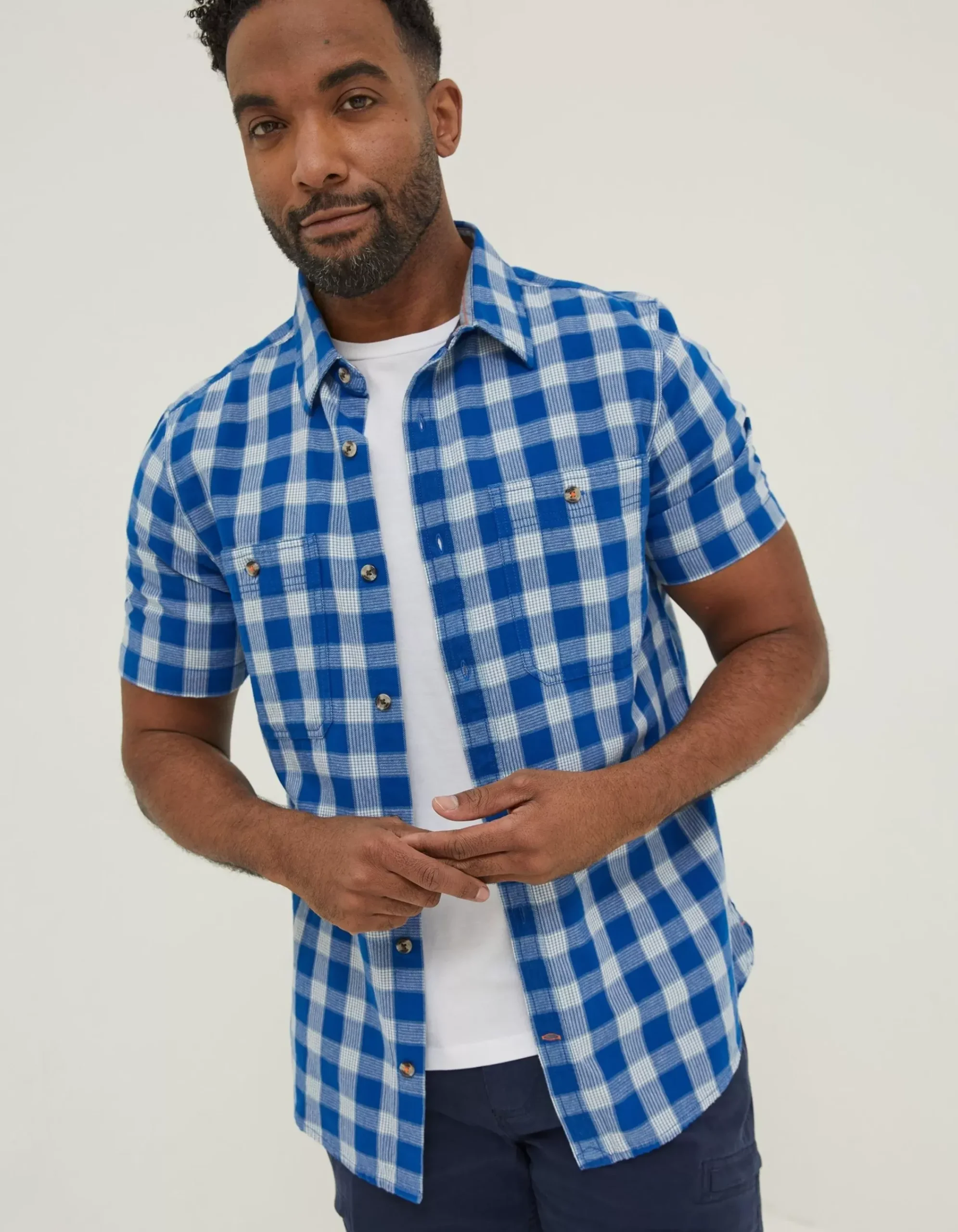 Men FatFace Shirts|Grid Check Shirt
