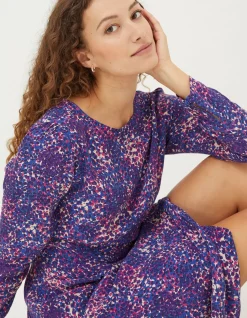 Women FatFace Dresses|Haldon Layered Spot Midi Dress