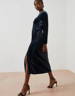 Women FatFace Dresses|Haldon Velvet Midi Dress