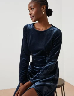 Women FatFace Dresses|Haldon Velvet Midi Dress