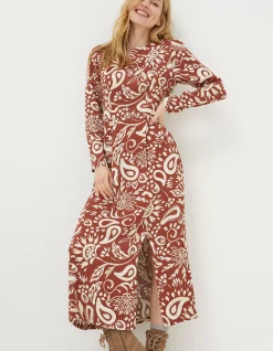 Women FatFace Dresses|Haldon Watercolour Midi Dress