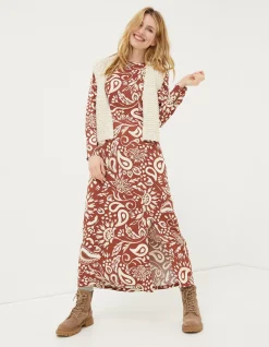 Women FatFace Dresses|Haldon Watercolour Midi Dress