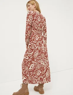 Women FatFace Dresses|Haldon Watercolour Midi Dress