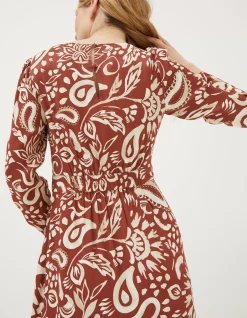 Women FatFace Dresses|Haldon Watercolour Midi Dress