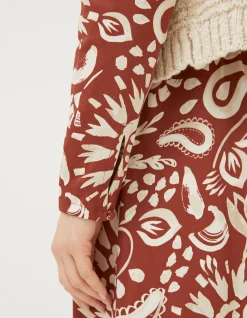 Women FatFace Dresses|Haldon Watercolour Midi Dress
