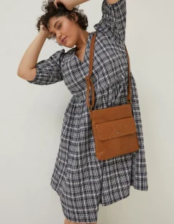 Women FatFace Dresses|Hannah Puff Sleeve Check Midi Dress