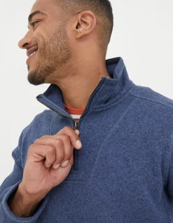 Men FatFace Sweatshirts & Hoodies|Haxby Fleece Half Neck Sweatshirt