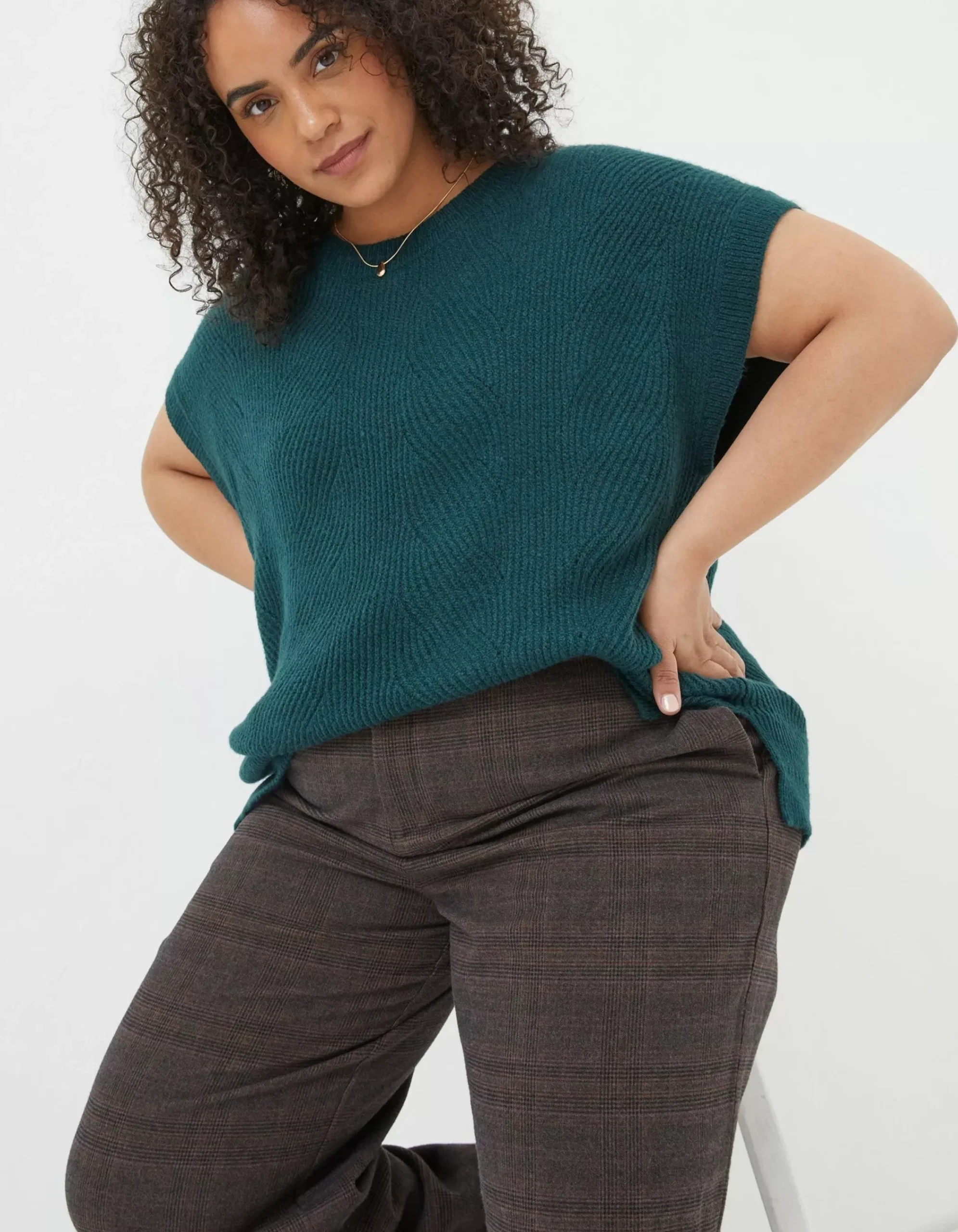 Women FatFace Knitwear|Hayley Cable Tank