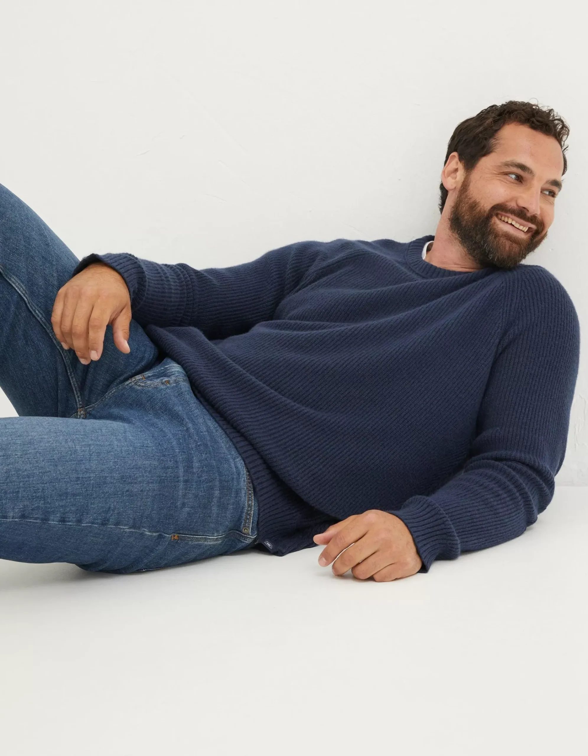 Men FatFace Knitwear|Hinton Crew Neck Jumper